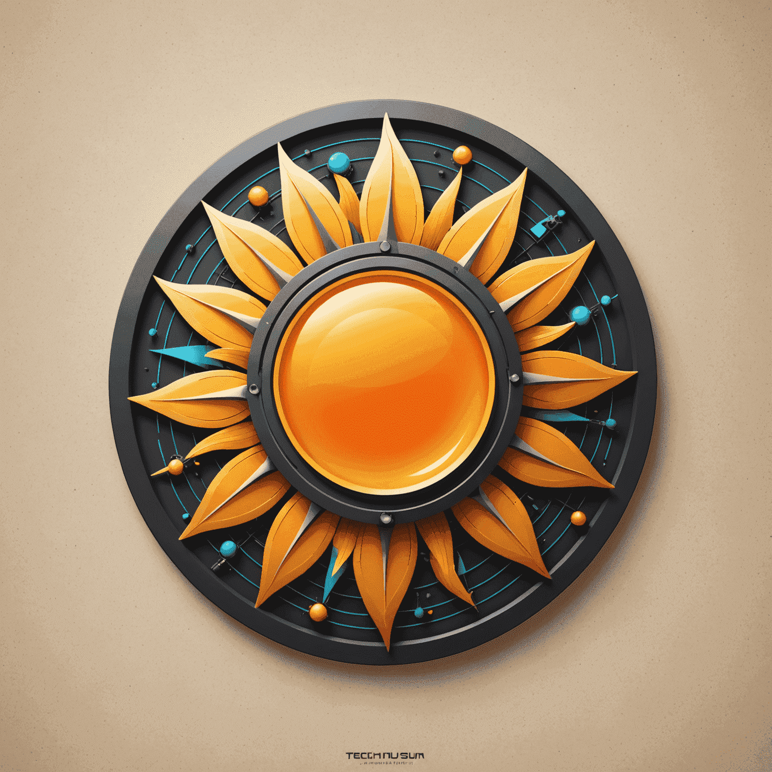 Technisun logo featuring a stylized sun with tech-inspired elements